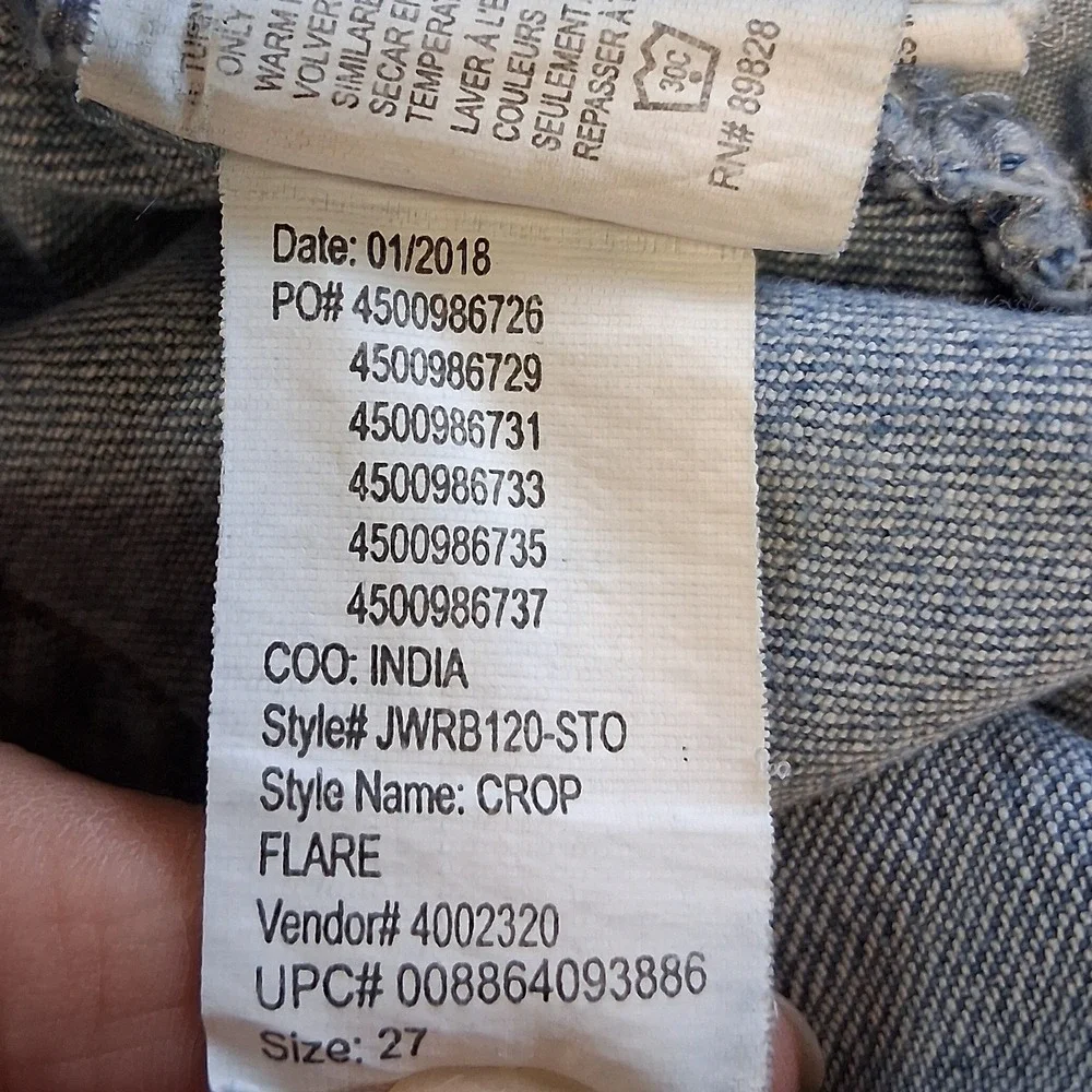William Rast Crop‎ Flare 2 Tone Uneven Hem Jeans Pre-Owned 27